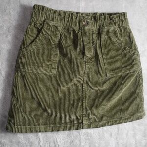 Corduroy army green toddler skirt 4T